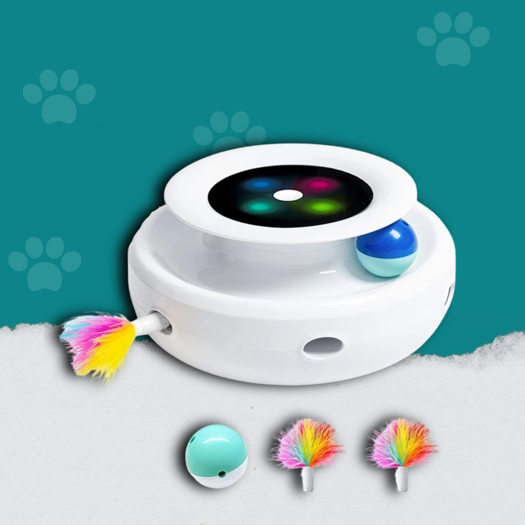 Interactive Cat & Dog Toy Smart 2 in1 Feather Ball