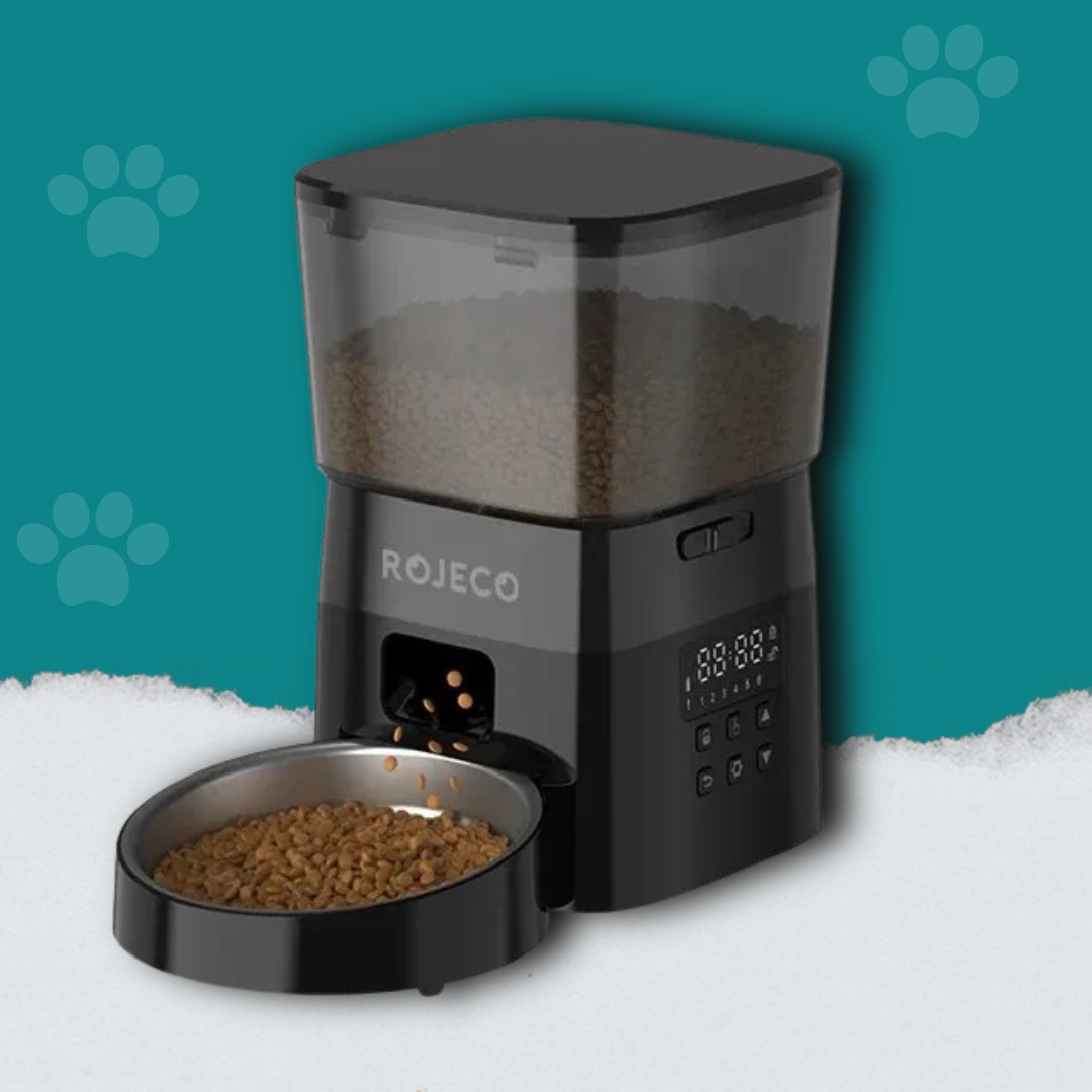 Smart Button Pet Feeder Auto Food Dispenser for Cats & Dogs