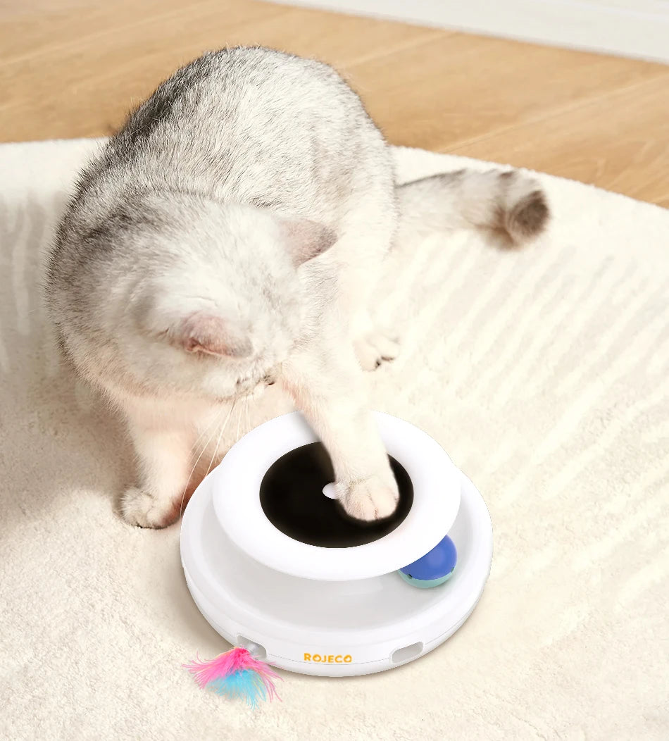 Interactive Cat & Dog Toy Smart 2 in1 Feather Ball