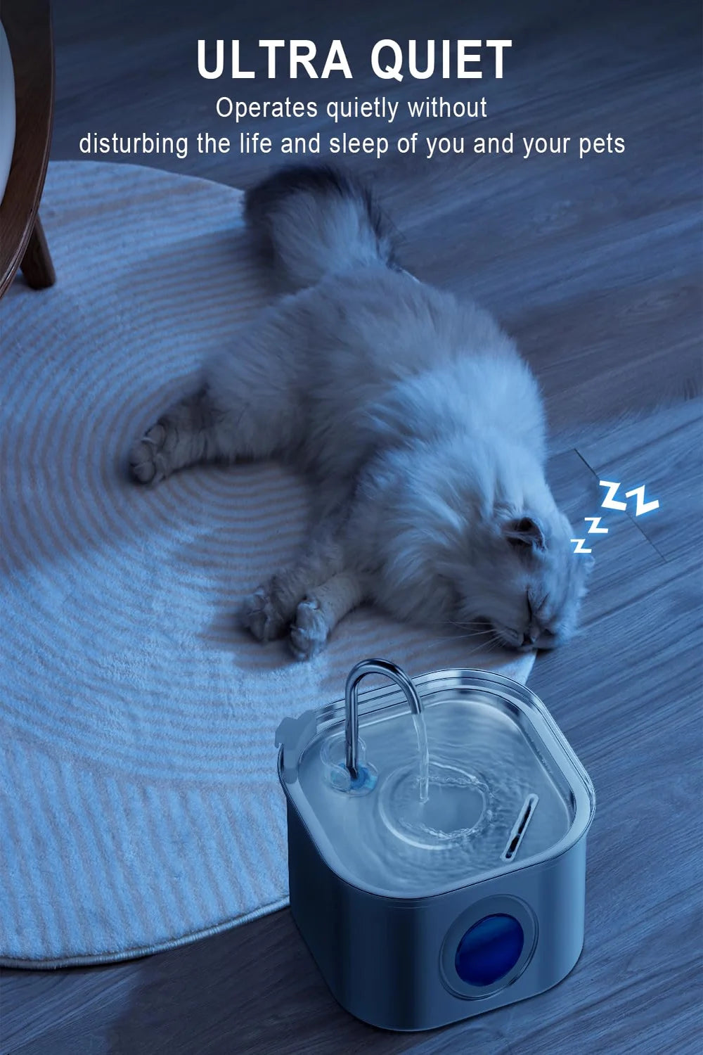 Smart Pet Water Feeder with Visual Window 3.2L Stainless Steel