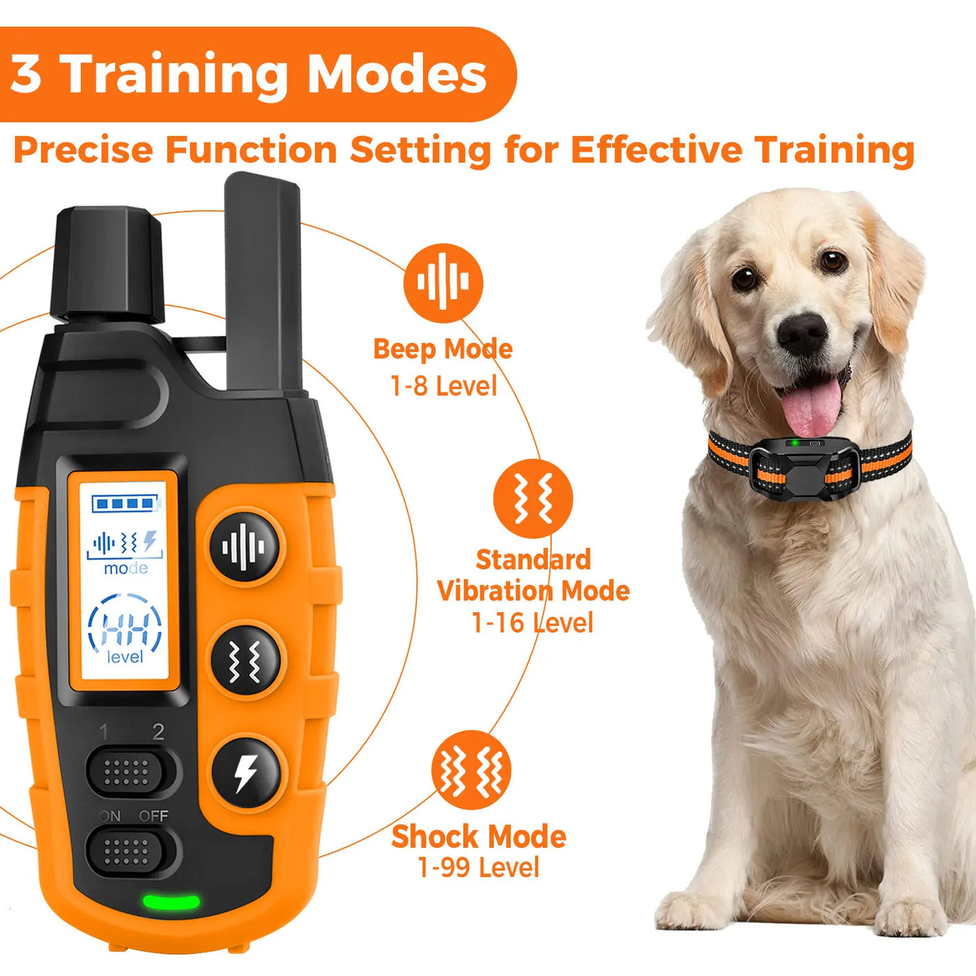 Dog Training Collar with Shock & Vibration Long Range