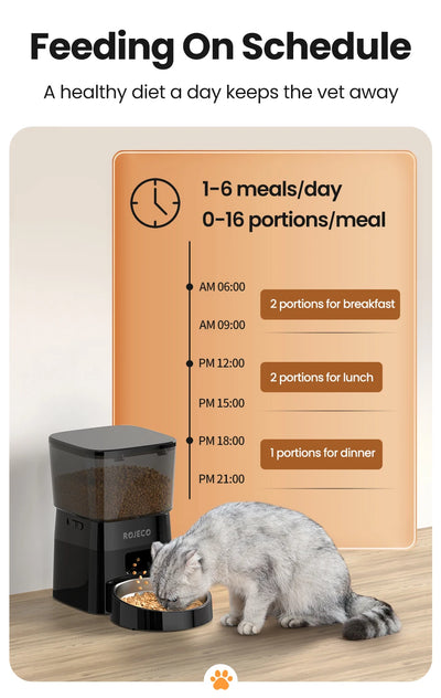 Smart Button Pet Feeder Auto Food Dispenser for Cats & Dogs