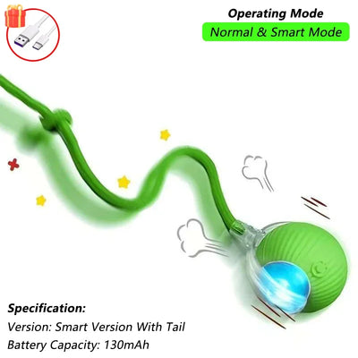 Automatic Cat Toy Ball with Tail Rechargeable