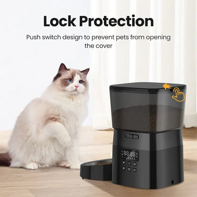 Smart Button Pet Feeder Auto Food Dispenser for Cats & Dogs