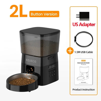 Smart Button Pet Feeder Auto Food Dispenser for Cats & Dogs