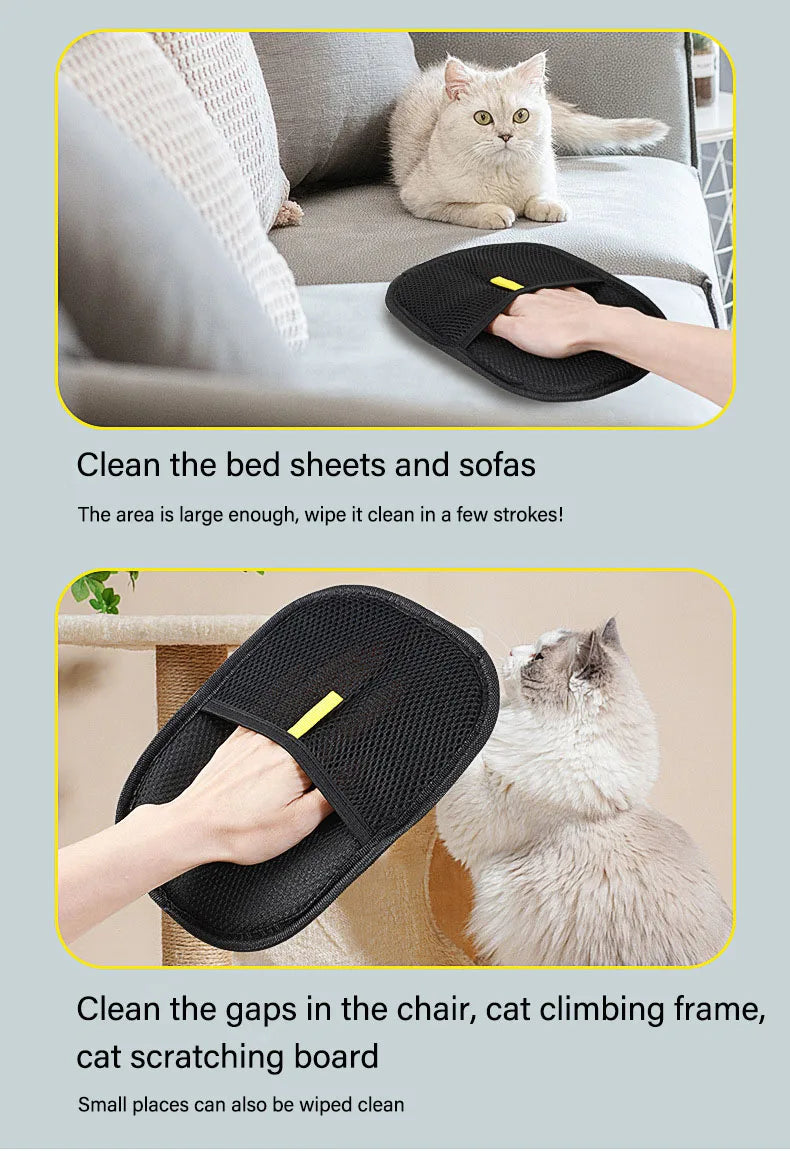 Pet Grooming & Furniture Hair Remover Gloves