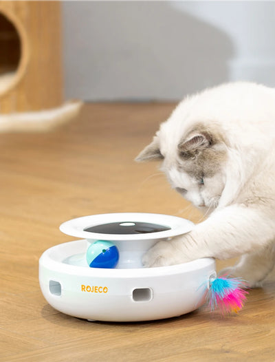 Interactive Cat & Dog Toy Smart 2 in1 Feather Ball