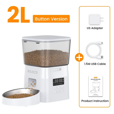 Smart Button Pet Feeder Auto Food Dispenser for Cats & Dogs