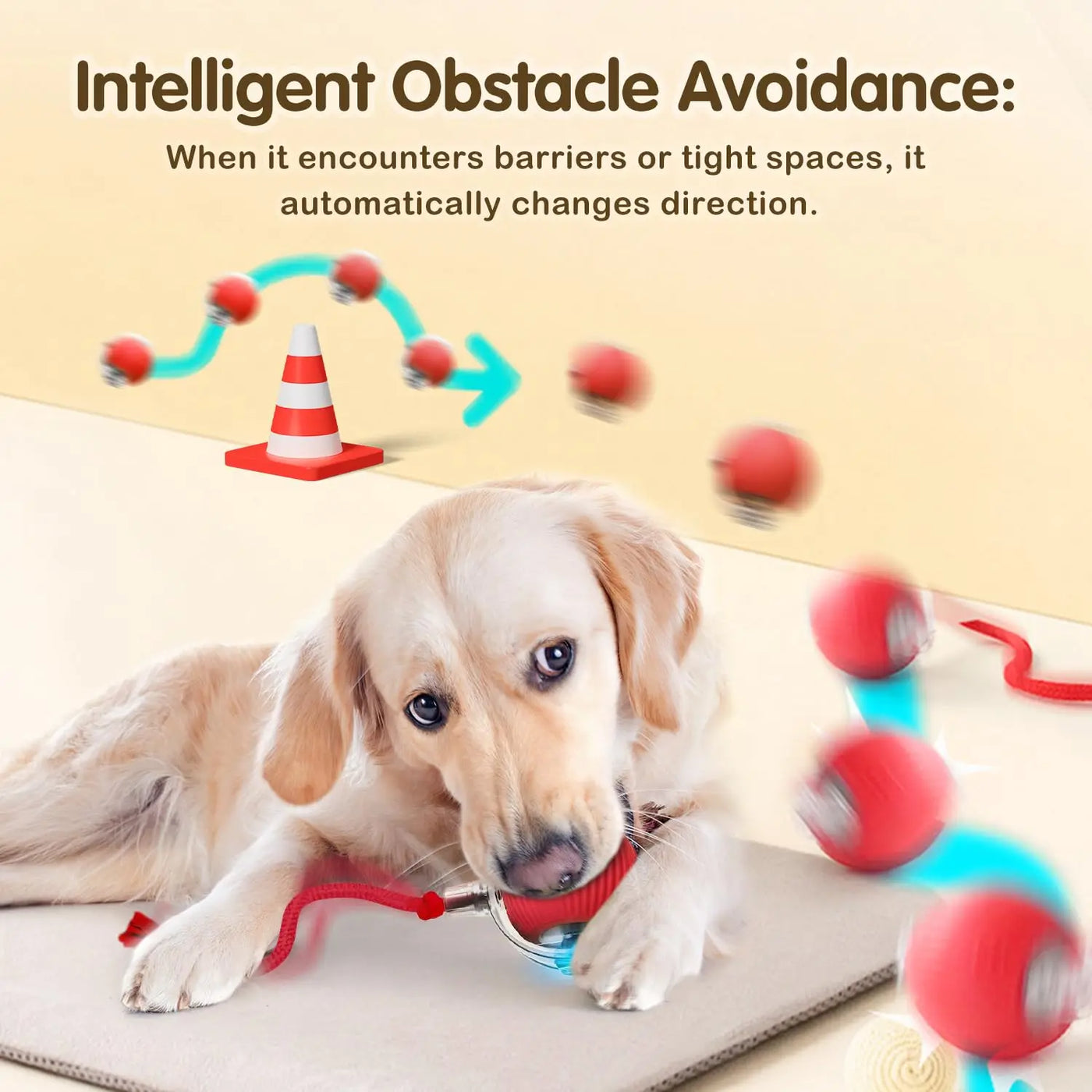 Automatic Cat Toy Ball with Tail Rechargeable