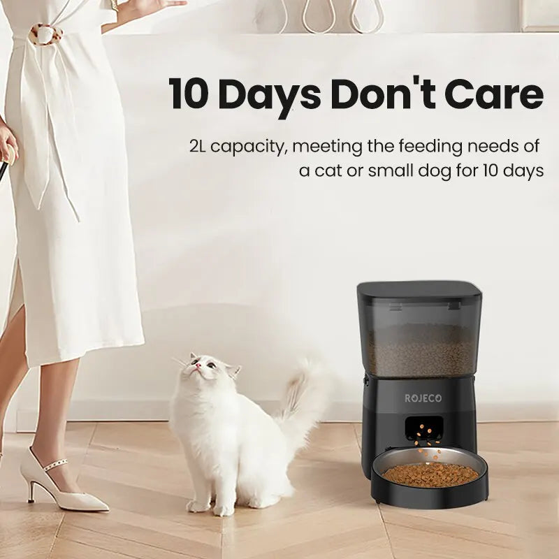 Smart Button Pet Feeder Auto Food Dispenser for Cats & Dogs