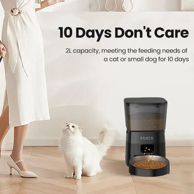 Smart Button Pet Feeder Auto Food Dispenser for Cats & Dogs