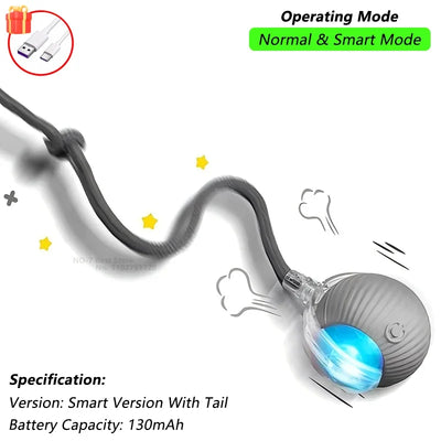 Automatic Cat Toy Ball with Tail Rechargeable