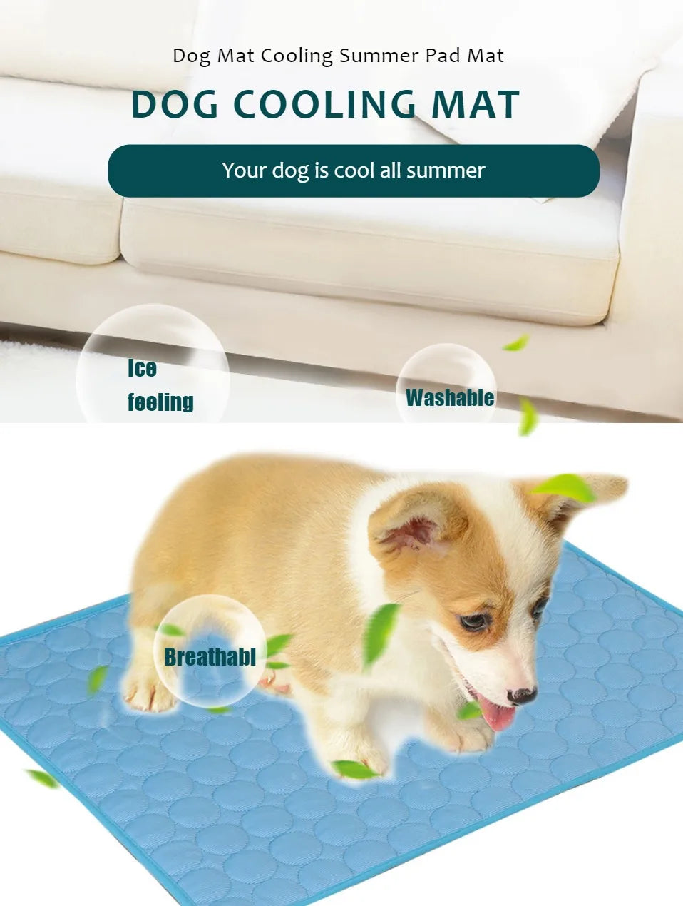 Cooling Pet Mat XL Summer Bed for Dogs & Cats