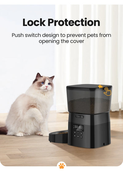 Smart Button Pet Feeder Auto Food Dispenser for Cats & Dogs