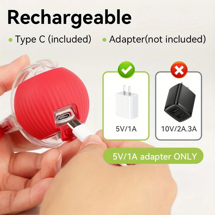 Automatic Cat Toy Ball with Tail Rechargeable