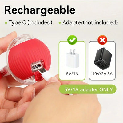 Automatic Cat Toy Ball with Tail Rechargeable