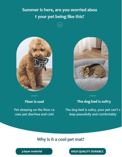 Cooling Pet Mat XL Summer Bed for Dogs & Cats