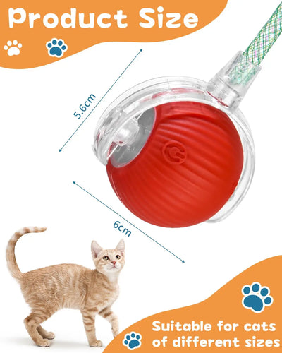 Automatic Cat Toy Ball with Tail Rechargeable