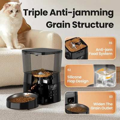 Smart Button Pet Feeder Auto Food Dispenser for Cats & Dogs