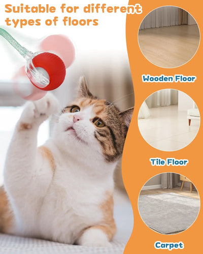 Automatic Cat Toy Ball with Tail Rechargeable