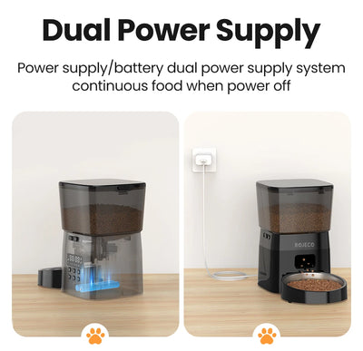 Smart Button Pet Feeder Auto Food Dispenser for Cats & Dogs
