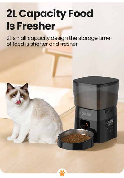 Smart Button Pet Feeder Auto Food Dispenser for Cats & Dogs
