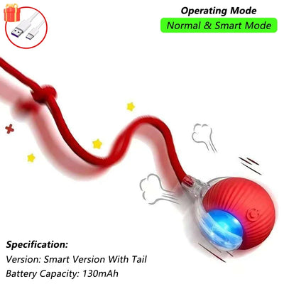 Automatic Cat Toy Ball with Tail Rechargeable