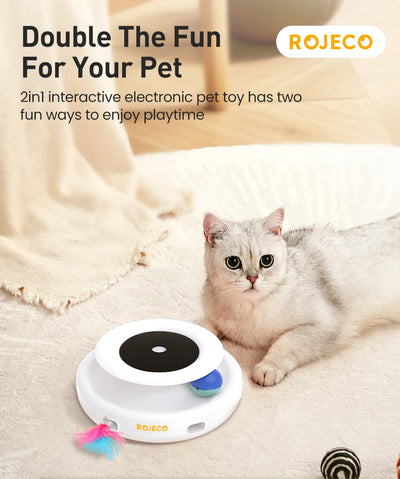 Interactive Cat & Dog Toy Smart 2 in1 Feather Ball